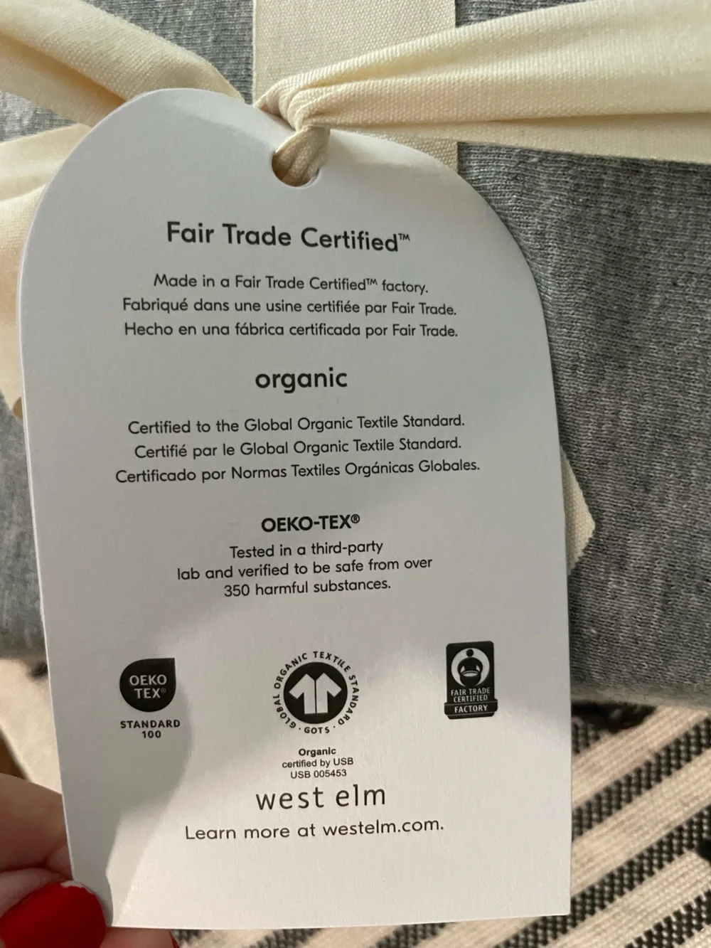 West Elm 100% organic